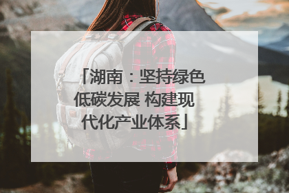 湖南：坚持绿色低碳发展 构建现代化产业体系