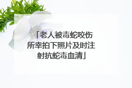 老人被毒蛇咬伤 所幸拍下照片及时注射抗蛇毒血清