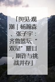舆见·观潮｜杨瀚森、张子宇：齐鲁篮坛“双星”耀目，期许与挑战并存