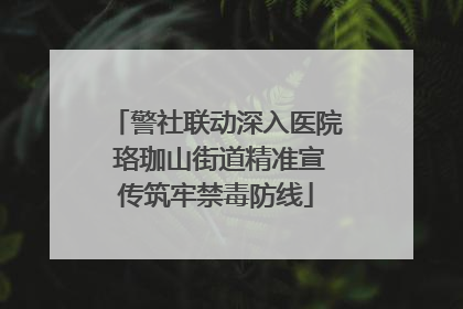 警社联动深入医院 珞珈山街道精准宣传筑牢禁毒防线