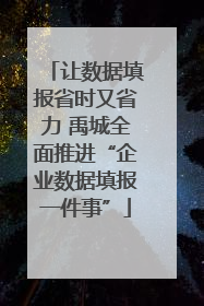 让数据填报省时又省力 禹城全面推进“企业数据填报一件事”