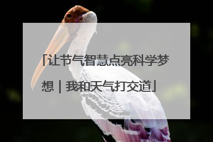 让节气智慧点亮科学梦想｜我和天气打交道