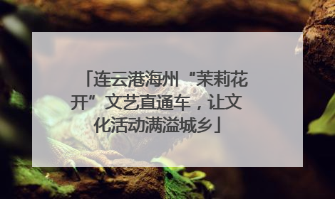连云港海州“茉莉花开”文艺直通车，让文化活动满溢城乡