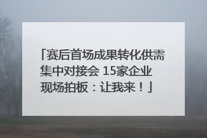 赛后首场成果转化供需集中对接会 15家企业现场拍板：让我来！