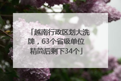 越南行政区划大洗牌，63个省级单位精简后剩下34个