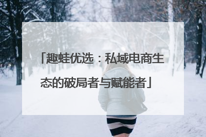 趣蛙优选：私域电商生态的破局者与赋能者
