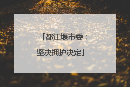 都江堰市委：坚决拥护决定