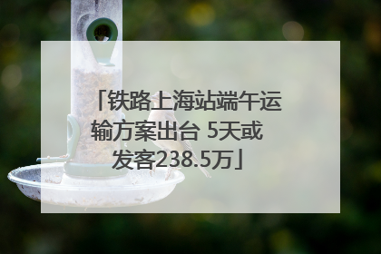铁路上海站端午运输方案出台 5天或发客238.5万