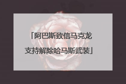 阿巴斯致信马克龙 支持解除哈马斯武装