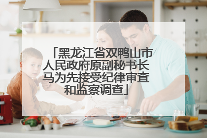 黑龙江省双鸭山市人民政府原副秘书长马为先接受纪律审查和监察调查
