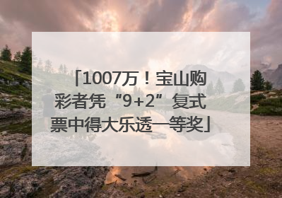 1007万！宝山购彩者凭“9+2”复式票中得大乐透一等奖