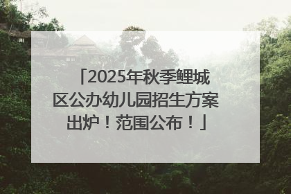 2025年秋季鲤城区公办幼儿园招生方案出炉！范围公布！