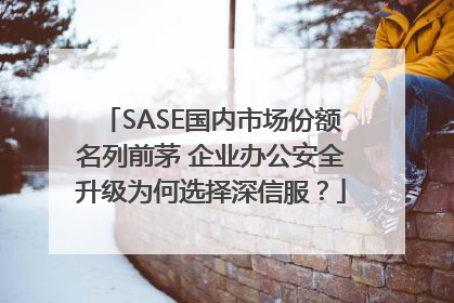 SASE国内市场份额名列前茅 企业办公安全升级为何选择深信服？
